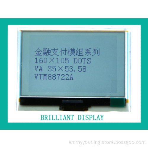 FSTN 160 X 105 Dots LCD Module Display with Blue Backlight (VTM88722A)